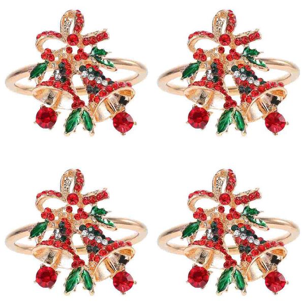 

napkin rings 4pcs christmas buckles xmas for decor (assorted color)