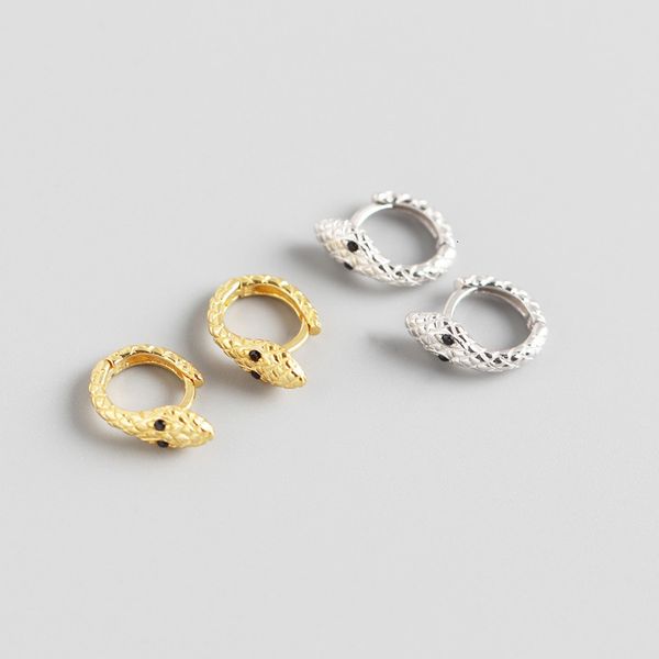 

yhe0157 selling s925 pure silver indifference personality creative snake earrings, Golden