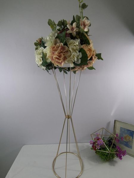 

party decoration 70cm/50cm flower vases gold/ white stands metal road lead wedding centerpiece flowers rack for event