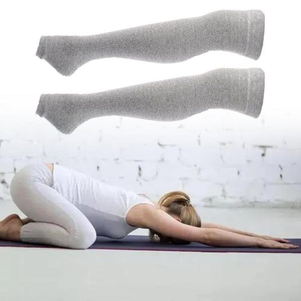 

elbow & knee pads cotton 1pair fashionable yoga use thigh high socks spandex compression wear resistant for sports, Black;gray