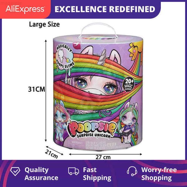 

poopsie girl's unicorn image, bright clay toy, star horn, rainbow, surprise, diy, 31 cm