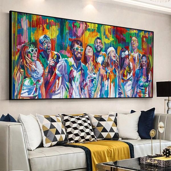 

paintings street graffiti art canvas painting figure posters and prints colorful artwork wall picture for living room modern decor
