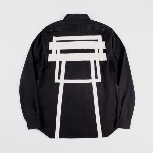 

men's casual shirts american brand ro webbing splicing pattern clothing shirt for men blouses and, White;black