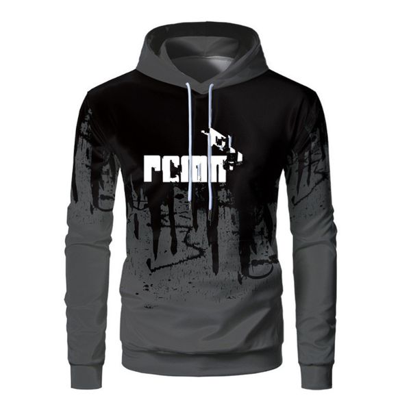 

fashion brand sports and leisure printed men's sweatshirt, Black