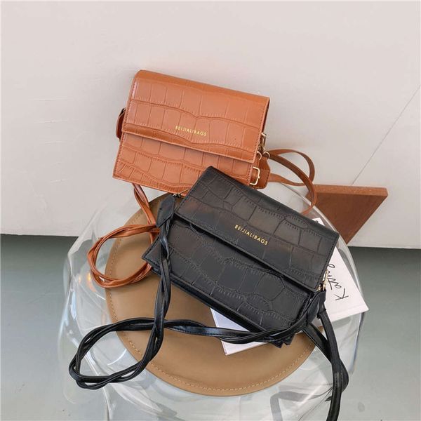 

hbp french women's 2021 summer fashion crocodile small square with one shoulder messenger bag