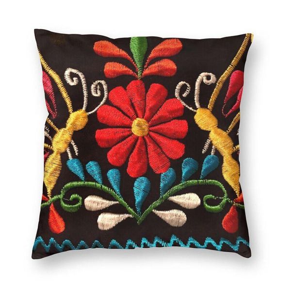 

cushion/decorative pillow mexican butterflies and flower pattern cushion cover 40x40 home decor print otomi embroidery throw case for living