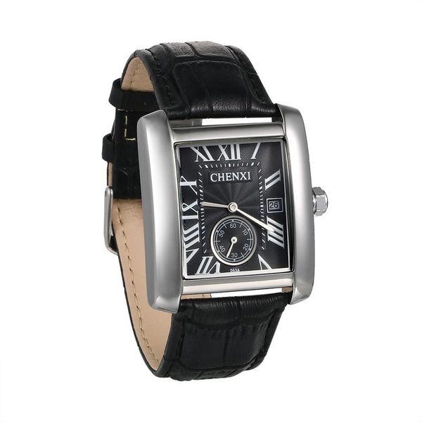

wristwatches lancardo 2021 business men's quartz watches retro square roman stainless steel men relogio masculino, Slivery;brown