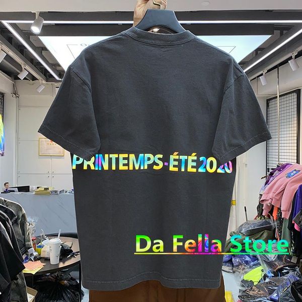 

men's t-shirts back arnodefrance reflective t-shirt summer men women vintage wash make old tee letter print, White;black