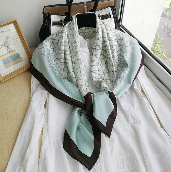 

scarves naizaiga 100% silk 90*90cm hand-rolled women printting beautiful shawl fashion scarf ,zcst15, Blue;gray