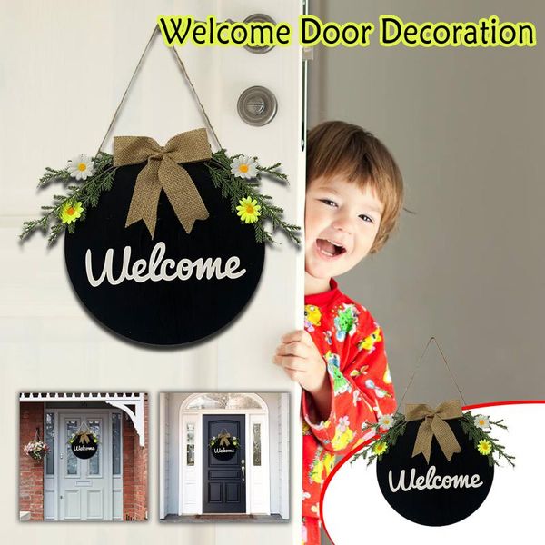 

welcome door hanger door decoration wreath front wreath decor