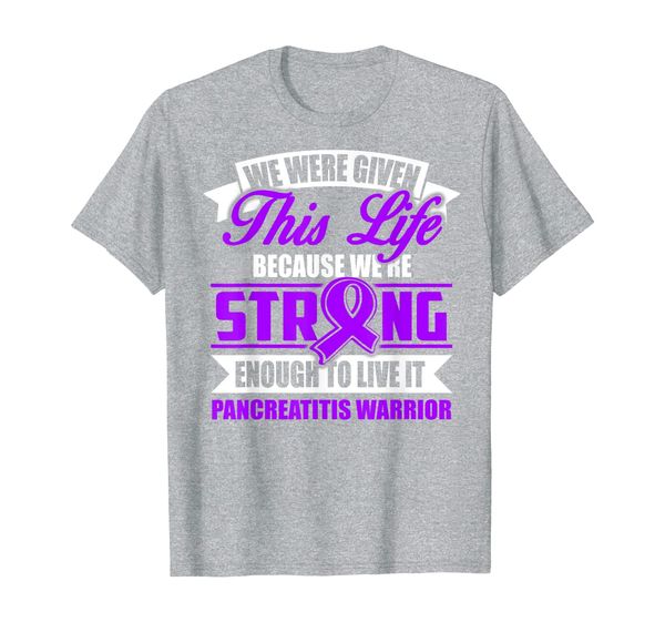 

strong enough to live this life pancreatitis warrior t-shirt, White;black