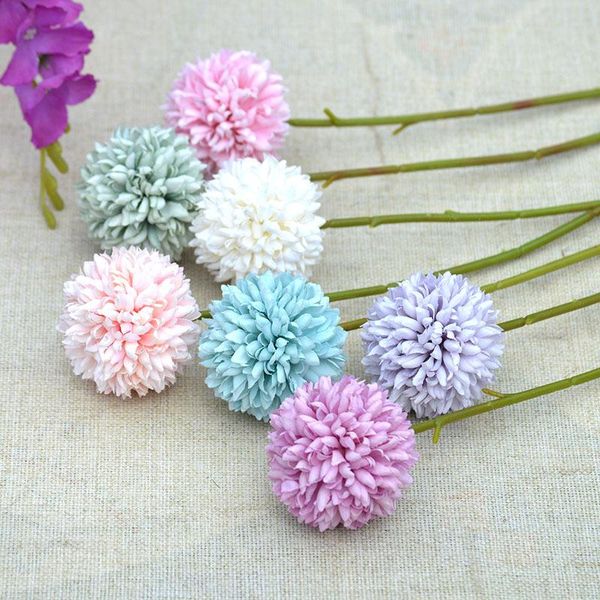 

single-head imitation flowers dandelion ball chrysanthemum artificial flower home living room decoration hun qing ying lou backg