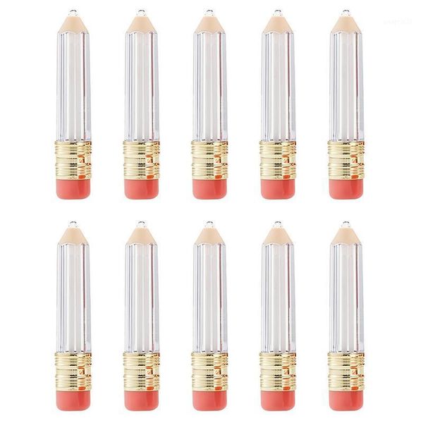 

wholesale 10 pcs 5ml refillable empty lip gloss clear pencil shaped tubes containers storage bottles & jars