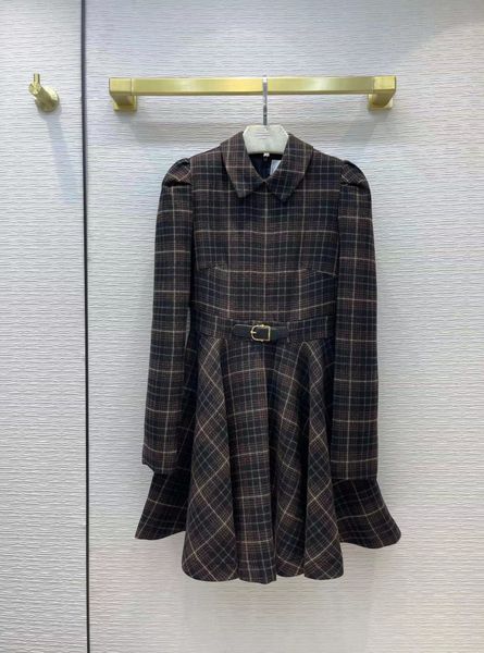 

2021 autumn winter lapel neck long sleeve print brand same style dress milan runway dress designer dress 1108-14, Black