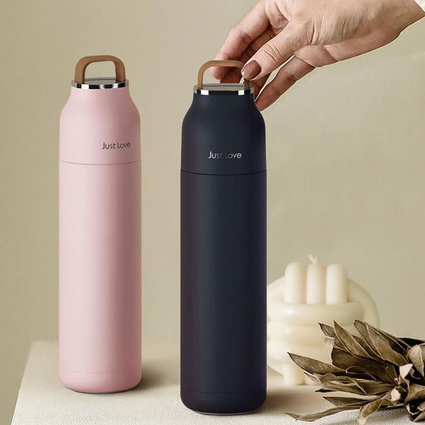 

water bottles 500ml stainless steel bottle large-capacity outdoor travel portable mug coffee milk airless cup