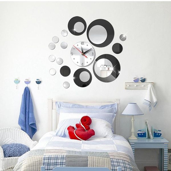 

2021 new acrylic large wall clock quartz watch diy cafe clocks 3d wall stickers living room decoration europe style modern decor