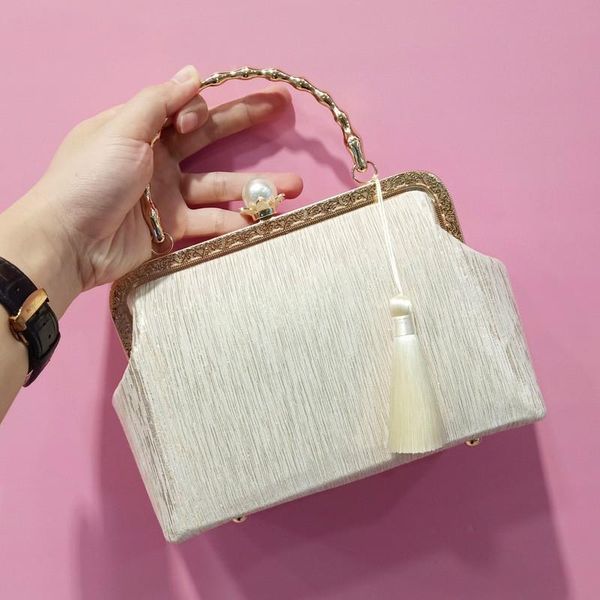 

evening bags original handmade banquet bag pearlescent filaments pearl portable tassel pendant lady purses and handbags woman handbag