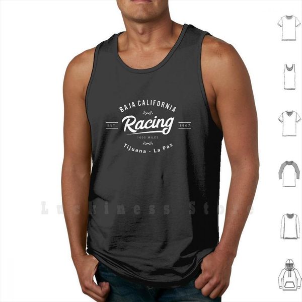 

baja california racing 1000 miles tank vest 100% cotton desert, White;black
