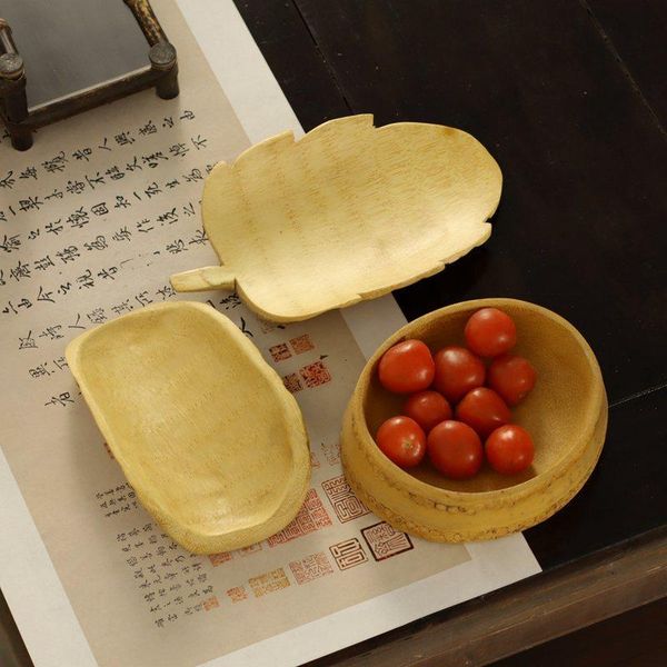 

dishes & plates natural bamboo root dried fruit tray multi-purpose carving snack tea crafts