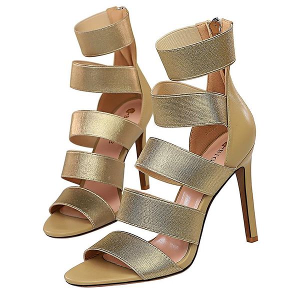 

boots 2021 women fetish stripper sandals ankle 10.5cm high heels stretch plus size gladiator peep toe summer wedding bridal shoe, Black