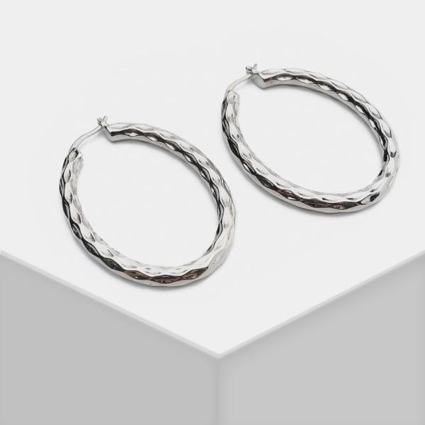 

hoop & huggie h9 amorita boutique trendy circle oval earrings for party women girl gift geometric, Golden;silver