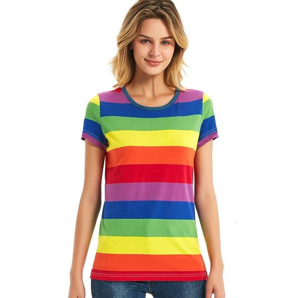 

rainbow t-shirt women black and white striped shirt red and white stripes tees short sleeve casual