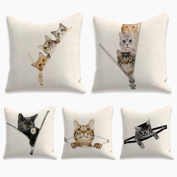 

pillow case cat creativity square cushion cover polyester throw pillows cushions for home decor 45x45cm