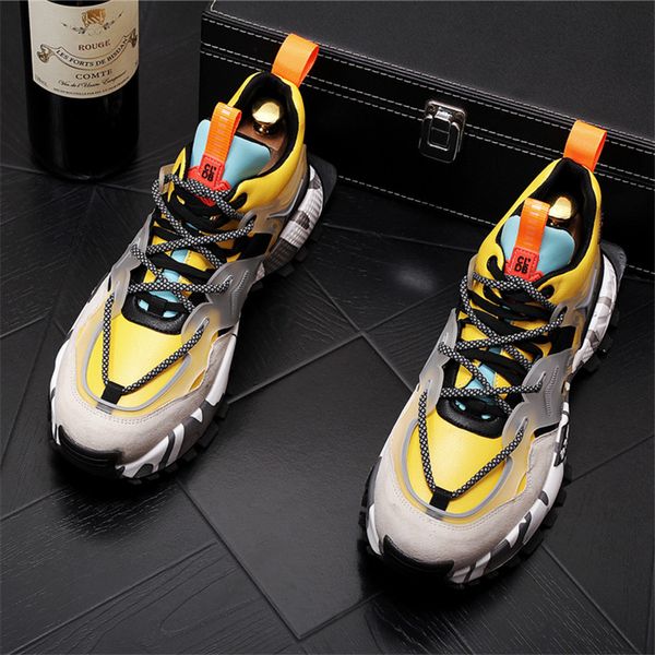 

fashion shoes men sneakers platform 2020 spring/autumn new male leisure shoes chunky sneakers colors shoe mens loafers, Black