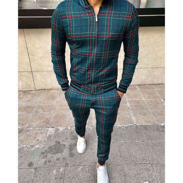 

new gentlemen tracksuit set jackets sets men zipper suit 's fashion sportsuit sweatshirts sportswear coat+pant, Gray