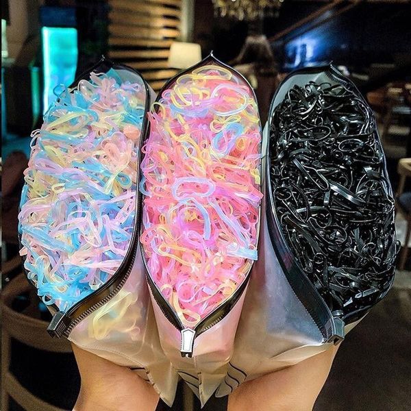 

hair accessories [xwen] set girls children small elastic rubber bands with bag colorful ornament fashion tx6532, Slivery;white