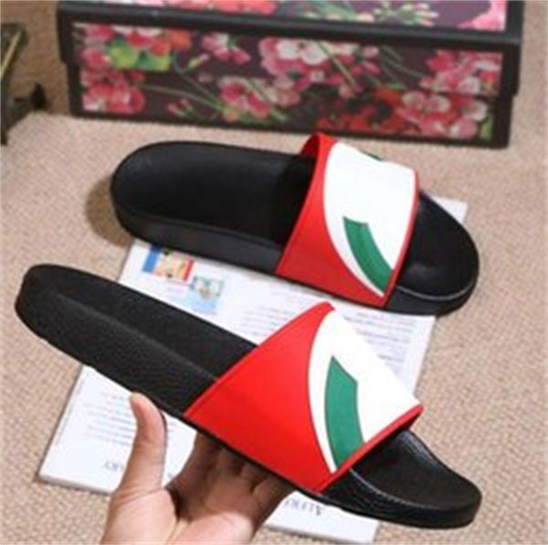 

designer men women sandals with correct flower box dust bag shoes snake print slide summer wide flat slipper luxury gladiator genuine leathe, Black