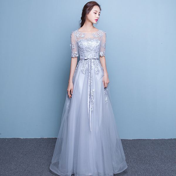 

2021 long summer banquet fashion party evening toast bride slim bridmaid drs female, White