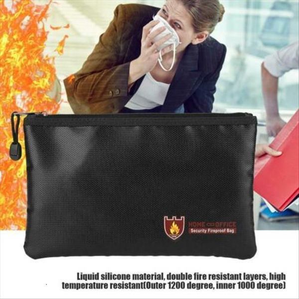 

fireproof waterresistant money safe cash box secret document bag file pouch case waterproof portable briefcases