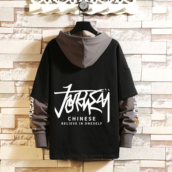

2021 autumn spring fashion masculine hip hop long sweater hoodies oversize 5xl 6xl 3fa8, Black