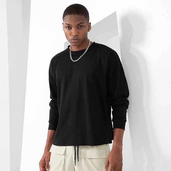 

men's t-shirts fashion men tshirts autumn long sleeve cotton t-shirt plus size round neck simple casual bottoming shirt clothing, White;black