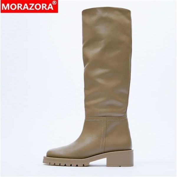 

za ins fashion luxury knee high boots genuine leather women winter botas ladies punk knight shoes size 43 211217, Black