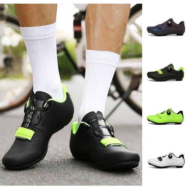 

self-lock cycling shoes men outdoor sports leisure bicycle sneakers breathable non-slip mtb road bike shoes racing equipment, Black