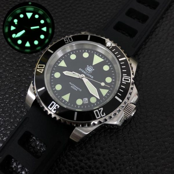 

wristwatches mens diver wrist watches,steeldive sport men quartz watch 20atm waterproof wristwatch c3 luminous clock relogio masculino divin, Slivery;brown