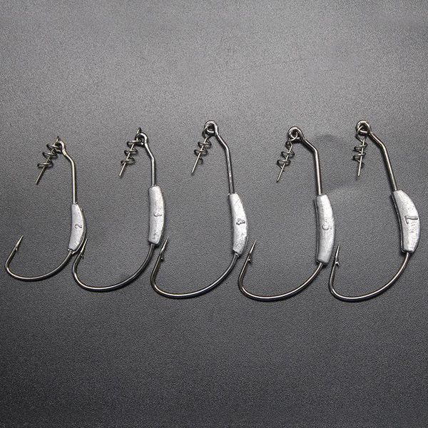 

fishing hooks weighted barbed jig with twistlock drop s swimbait bait fish hook for soft plastics 3 sizes