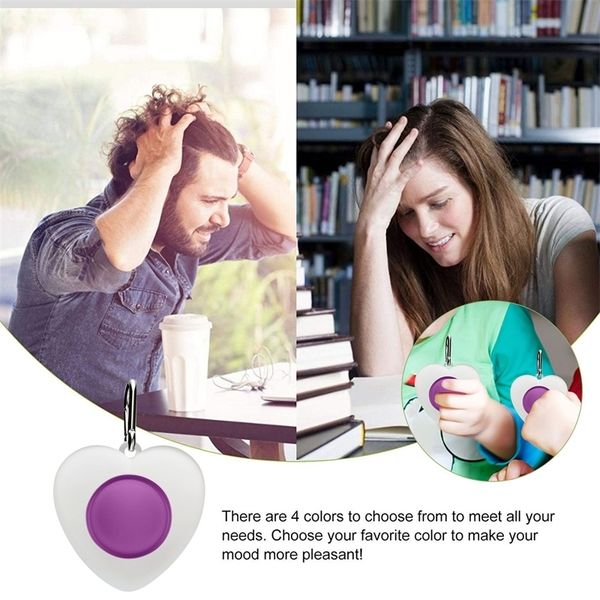 

peach heart push bubble keychain kids novel fidget simple dimple toy pop it fidget toys key holder rings bag pendants hh22503