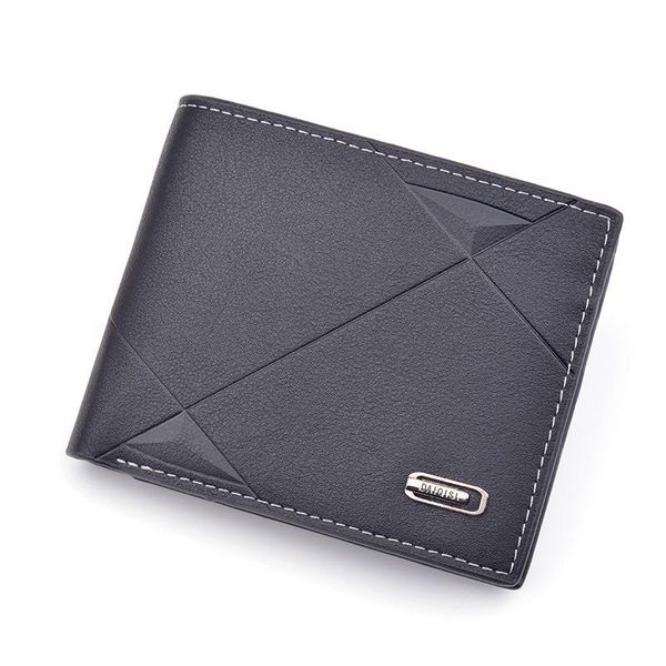

men's wallet short multi-card bit fashion casual wallet men's youth thin three-fold horizontal soft men leather, Red;black