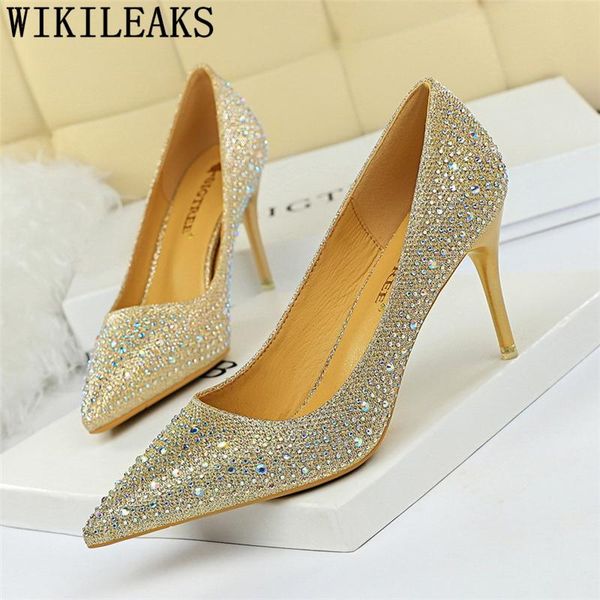 

dress shoes wedding bride rhinestone heels designer women luxury 2021 stiletto crystal party fetish high talon, Black