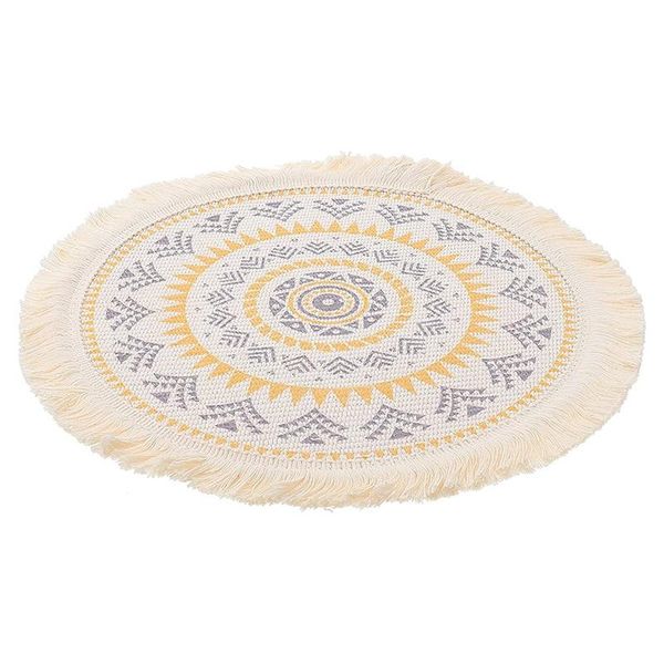 

mats & pads 2pcs christmas table placemat cotton cup pad mandala style railway tableware mat for
