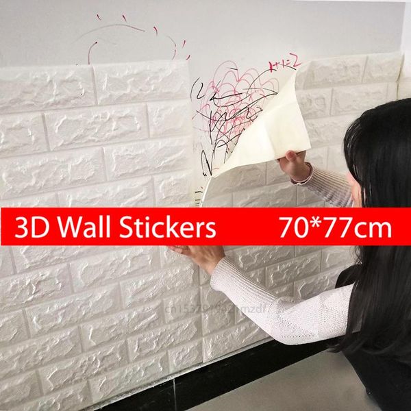 

wall sticker decoration stickers diy 3d brick pe foam wallpaper panels room decal stone decoration embossed delivery d5