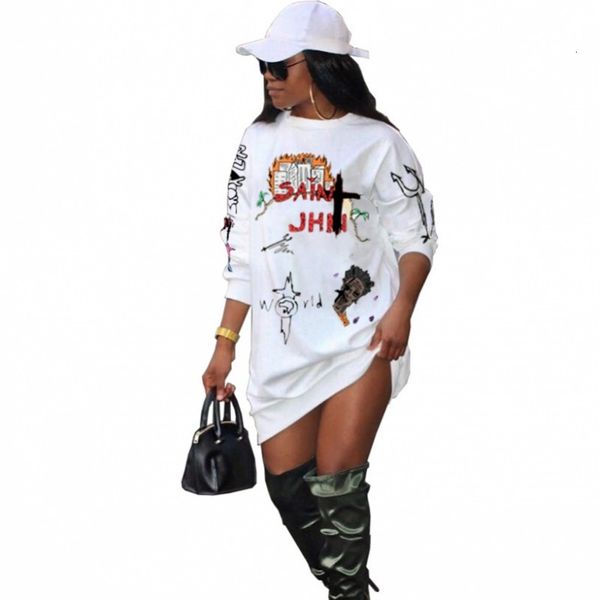 

autumn winter sweatshirt ladies'sleeve full sleeve straight mini 2021 fashion streetwear hoodies dress d8s7, Black;gray