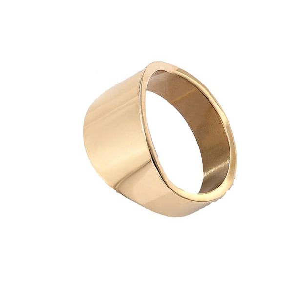 

wedding rings rose gold titanium steel ring smooth exaggeration wide version thread spring plain jewelry, Slivery;golden