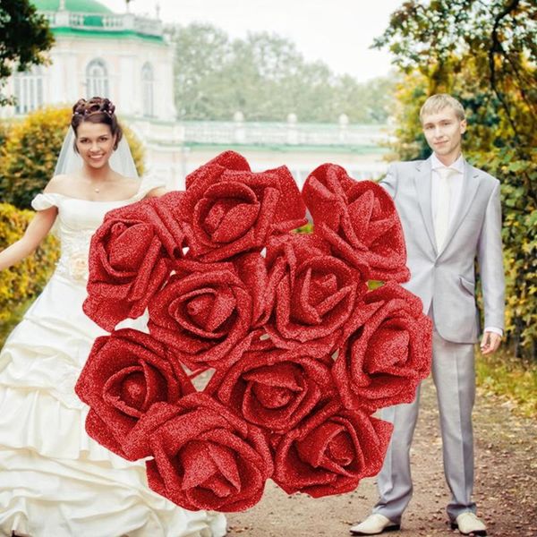 

decorative flowers & wreaths pe foam flower artificial roses beautifuly lightweight 10pcs 6cm valentine's day venue decoration gift box