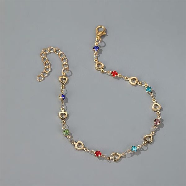 

anklets summer beach geometric crystal hollow anklet for women love tassel foot chain bracelet on the leg jewelry accessories, Red;blue