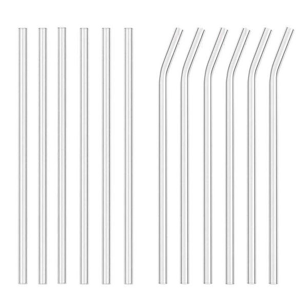 

drinking straws upors 200pcs/set glass straw 200mm*8mm reusable healthy bpa eco friendly for cocktail tumblers