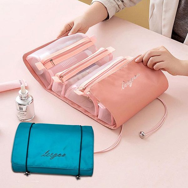 

cosmetic bags & cases detachable nylon makeup bag portable large-capacity four-in-one folding travel storage toilet